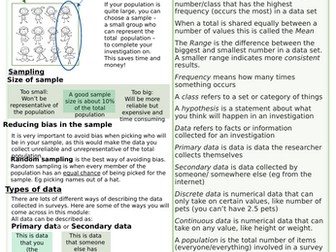Data Handling Cycle Knowledge Organiser