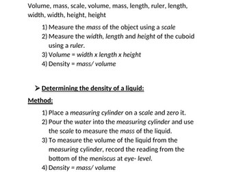 Density Required Practical