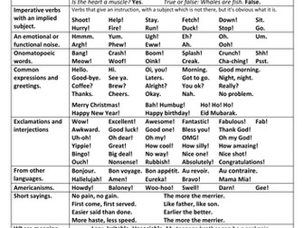 Minor Sentence: an incomplete sentence that still makes sense.