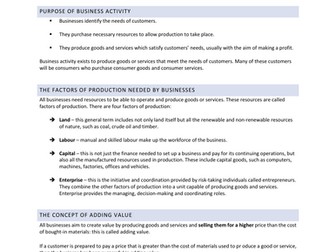 Business AS Level Cambridge Unit 1