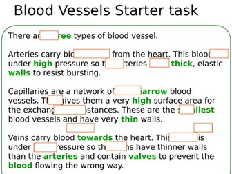 Blood vessels A level