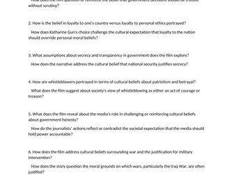 Culture and Context in the movie Official Secrets, 2019