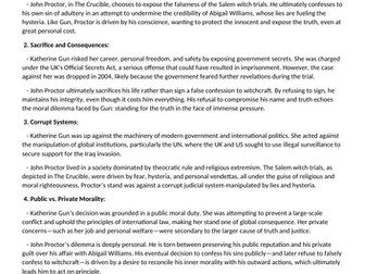 Comparing the Protagonists in Miller's, The Crucible and the movie, Official Secrets