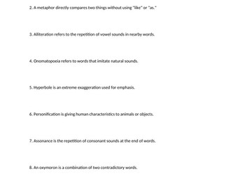 True or False Quiz on Poetic Devices with Answers and Examples