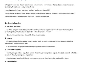 Pre-Exam Advice for War Poetry Exam