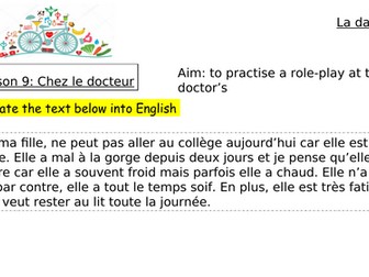 Module 4 Unit 3 ça ne va pas? Edexcel GCSE French 2024