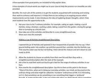 Deeper thoughts triggered by ordinary things - writing task