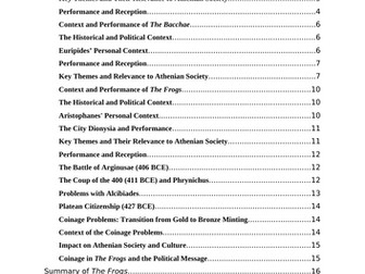 Greek Theatre Play Summaries - Classical Civilisation A-Level