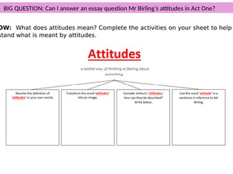 Mr Birling's attitudes in Act One - AIC