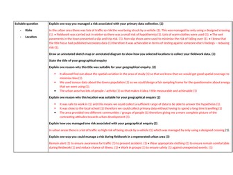 iGCSE Edexcel Geography Rivers and Urban Fieldwork Exam Questions and Answers