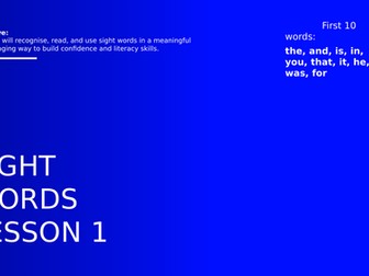 Teaching sight words- Lesson 1