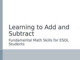 Fundamental Maths skills for ESOL students Unit 1