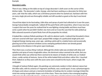 Decorator’s radio – descriptive writing