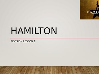 GCSE Drama Hamilton revision lessons