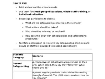 Safeguarding Scenario Cards – Printable Training Resource for Staff