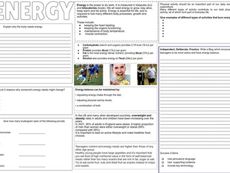 GCSE Food Worksheets