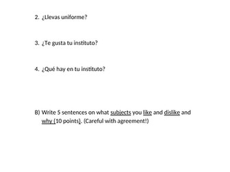 Mi instituto worksheet