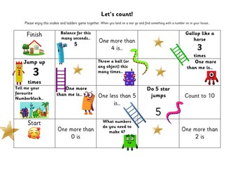 Numberblocks snakes & ladders game EYFS