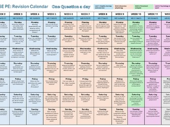 EDUQAS GCSE PE Revision Calendar