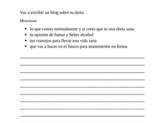 Spanish essay question on diet
