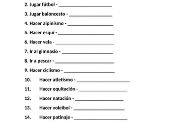 Spanish Wrksht on Sport & future tense