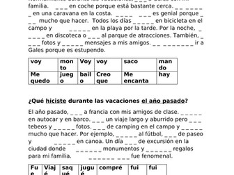 las vacaciones worksheet
