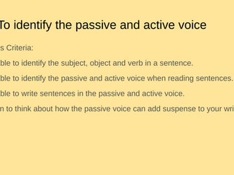 Passive and active voice