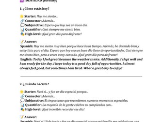 SPANISh AB INITIO SPEAKING MODEL ANSWERS