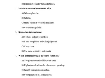 Economic Methodology _ MCQ's