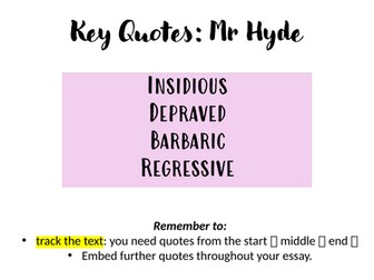 Quotation Explosions: Mr Hyde (Level 5 and 6 analysis)