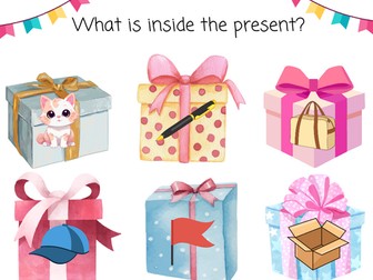 What is inside the present? CVC - write the word