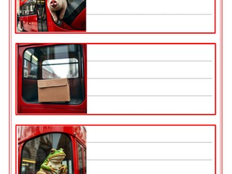 What is on the bus? Sentence writing stimuli hooks