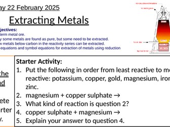 GCSE Chemistry Extracting Metals: Complete Lesson