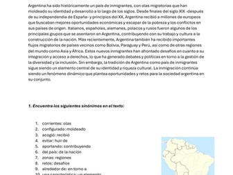 A Level Spanish inmigracion argentina