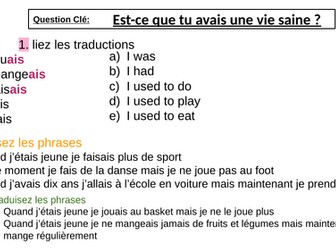 French_ Heathy life style_  Est-ce que tu avais une vie saine ?