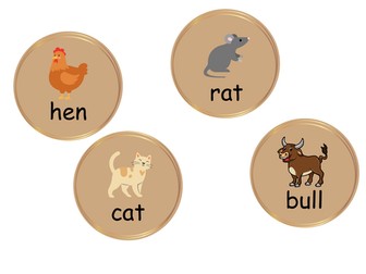 The Little Red Hen Vocab Discs