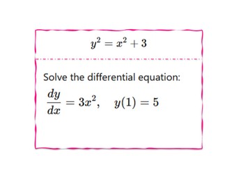 "Follow me" card (differential equations - A Levels Mathematics - Pure Maths)