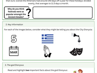 City Dionysia Worksheet