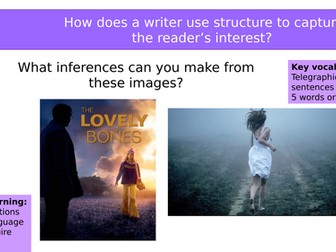 Structuring narrative writing using Lovely bones