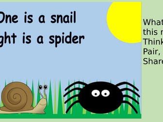 Maths lesson for year 1 -  What different creatures can I use to make my garden have 10 legs?