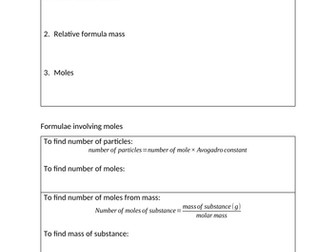 AQA Edexcel Revision of mole