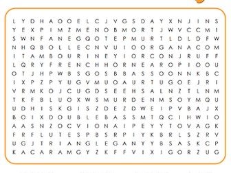 Musical Instrument Wordsearch