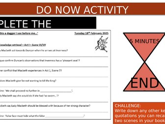 Macbeth - Essay Practice