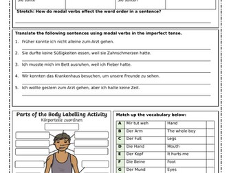 GCSE German - Was ist los? (Body parts and injury)