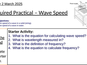AQA GCSE Physics – Required Practical: Wave Speed