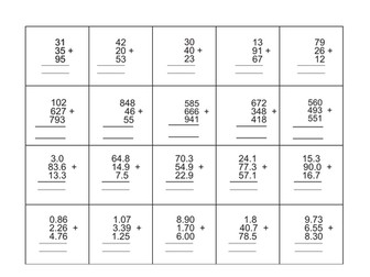 Multiple Addends-puzzle