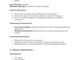 Unit Plan DP 1 & DP 2- French B SL