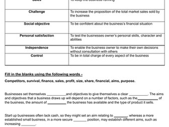 Aims and Objectives - Lesson 18