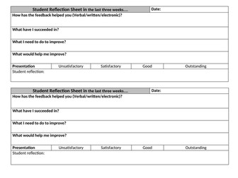 Student Reflection Sheet