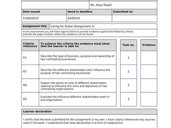 BTEC Business L3 Assignment Brief  U-1